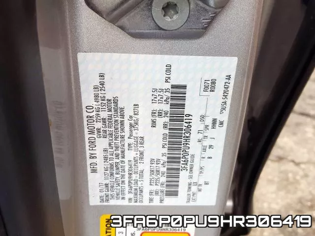 3FA6P0PU9HR306419 фото 2