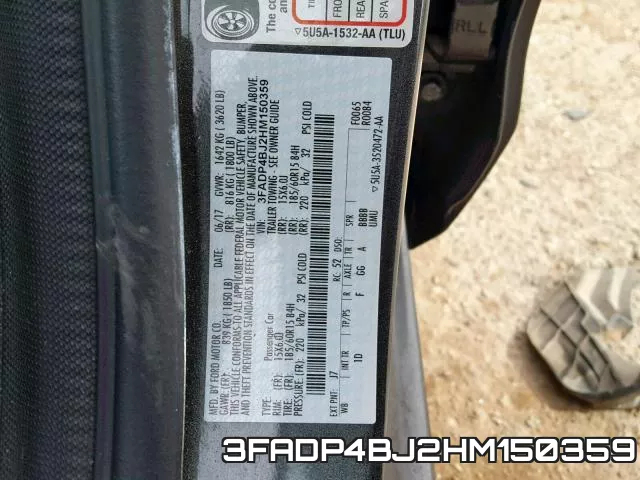 3FADP4BJ2HM150359 фото 2