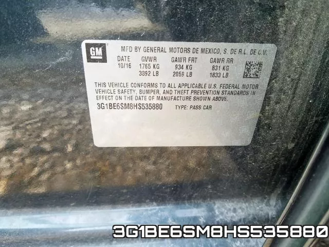 3G1BE6SM8HS535880 фото 2