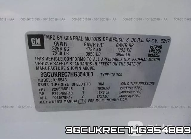 3GCUKREC7HG354883 фото 10