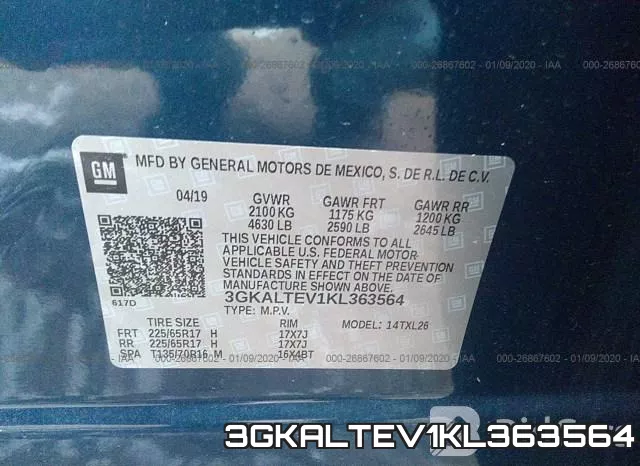 3GKALTEV1KL363564 фото 5