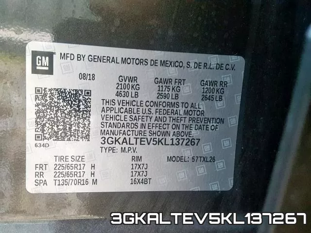 3GKALTEV5KL137267 фото 2