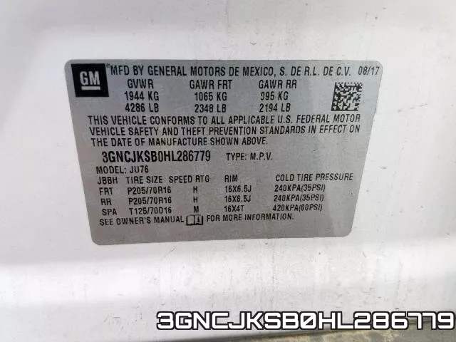 3GNCJKSB0HL286779 фото 2