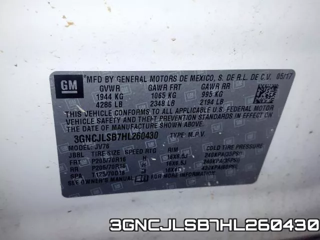 3GNCJLSB7HL260430 фото 2