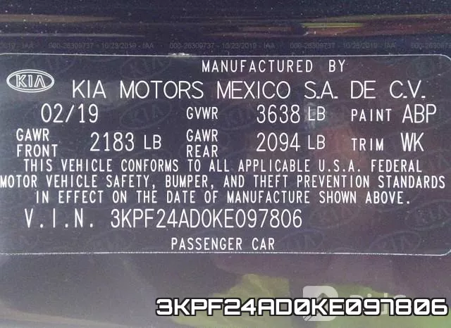 3KPF24AD0KE097806 фото 10