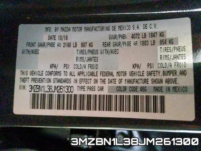 3MZBN1L38JM261300 фото 2