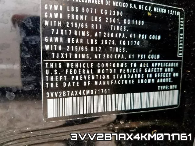 3VV2B7AX4KM071761 фото 2