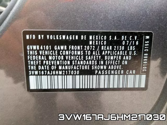 3VW167AJ6HM217030 фото 2