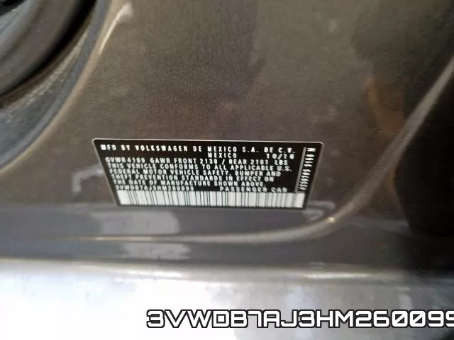 3VWDB7AJ3HM260099 фото 2