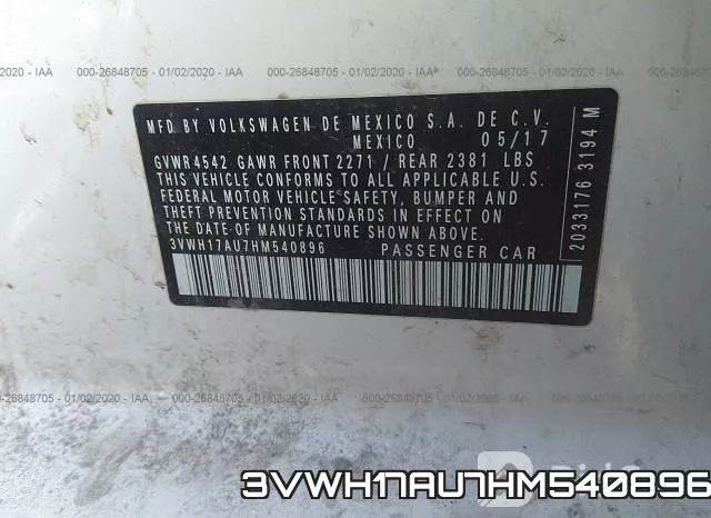 3VWH17AU7HM540896 фото 8