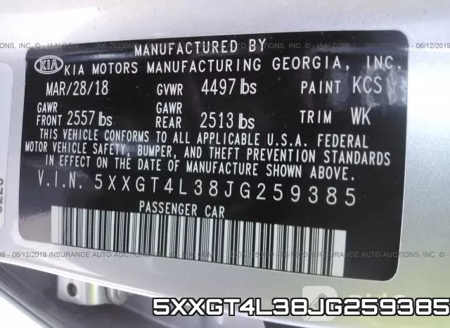 5XXGT4L38JG259385 фото 7