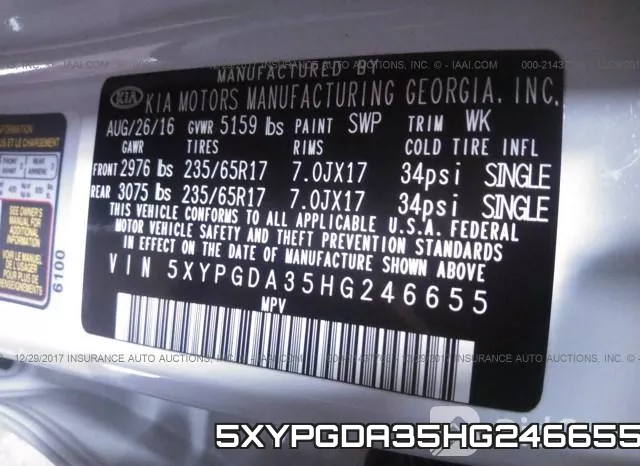 5XYPGDA35HG246655 фото 10