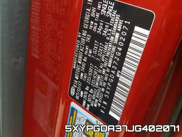 5XYPGDA37JG402071 фото 2