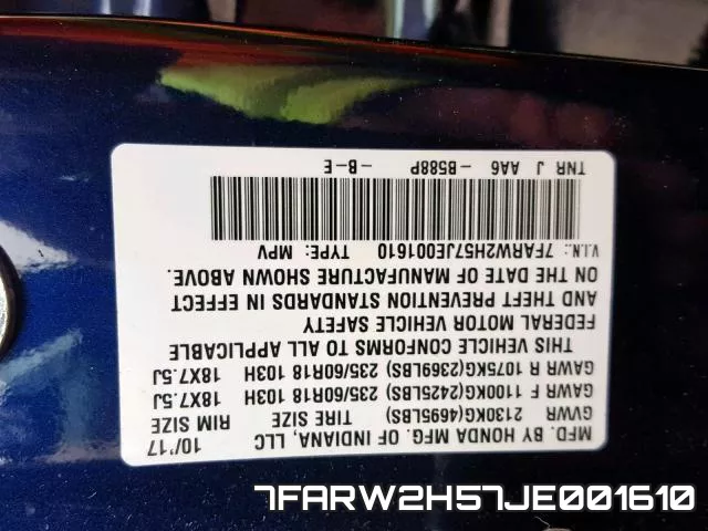 7FARW2H57JE001610 фото 2