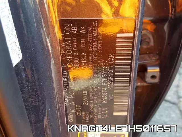 KNAGT4LE7H5011657 фото 2
