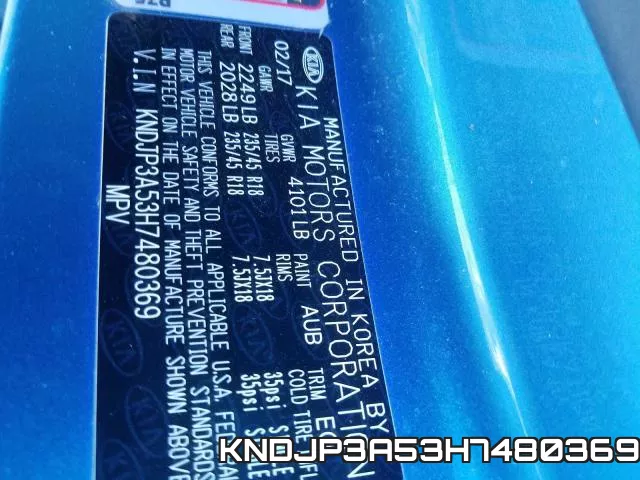 KNDJP3A53H7480369 фото 2