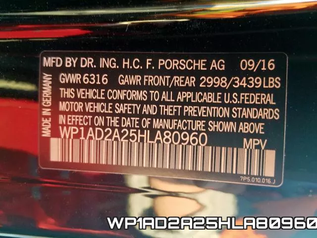 WP1AD2A25HLA80960 фото 2