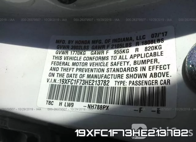 19XFC1F73HE213782 фото 10