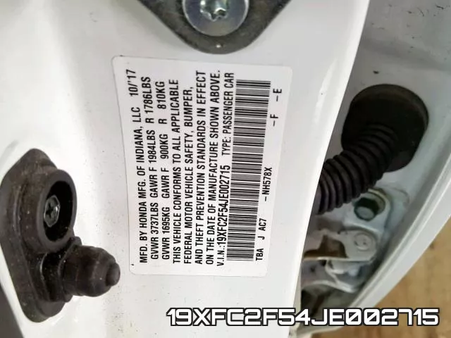 19XFC2F54JE002715 фото 2