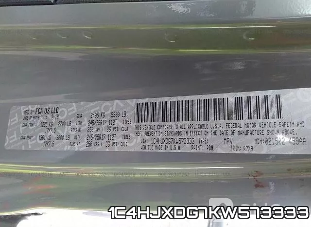 1C4HJXDG7KW573333 фото 10