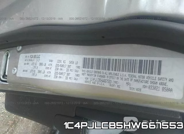 1C4PJLCB5HW667553 фото 8