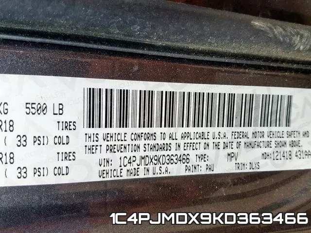 1C4PJMDX9KD363466 фото 2