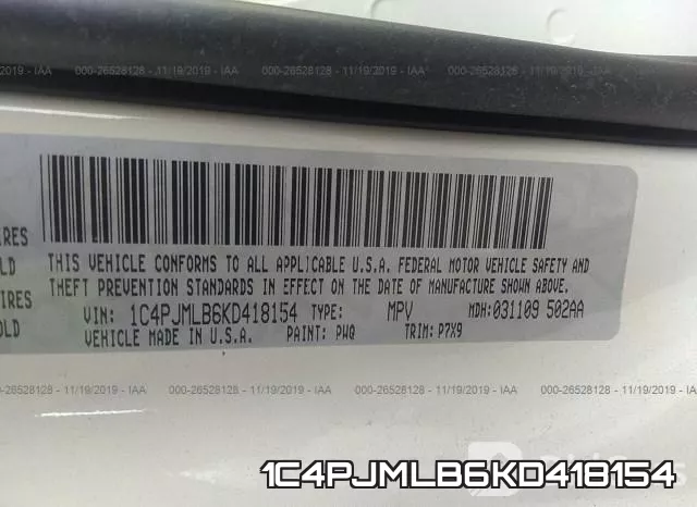 1C4PJMLB6KD418154 фото 9