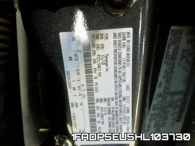 1FADP5EU5HL103730 фото 2