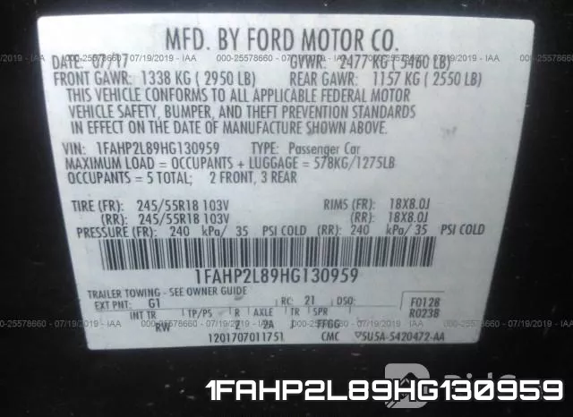 1FAHP2L89HG130959 фото 10