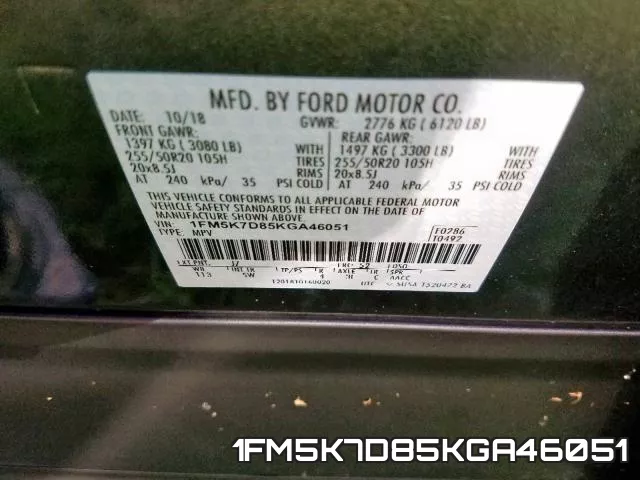 1FM5K7D85KGA46051 фото 2