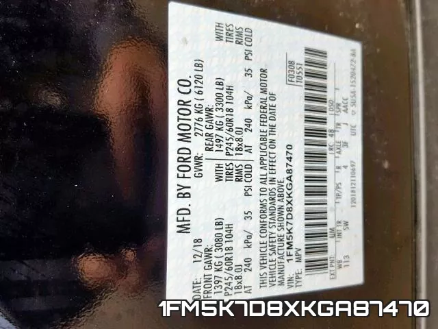 1FM5K7D8XKGA87470 фото 2