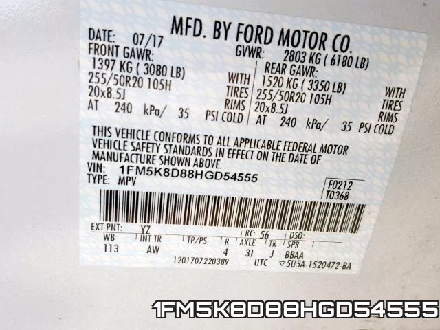 1FM5K8D88HGD54555 фото 2