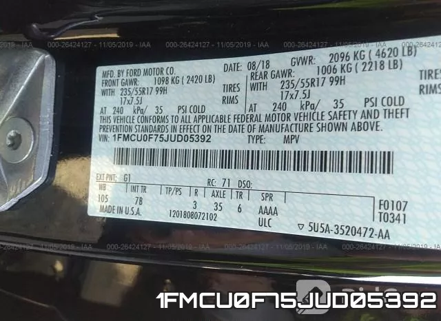 1FMCU0F75JUD05392 фото 7