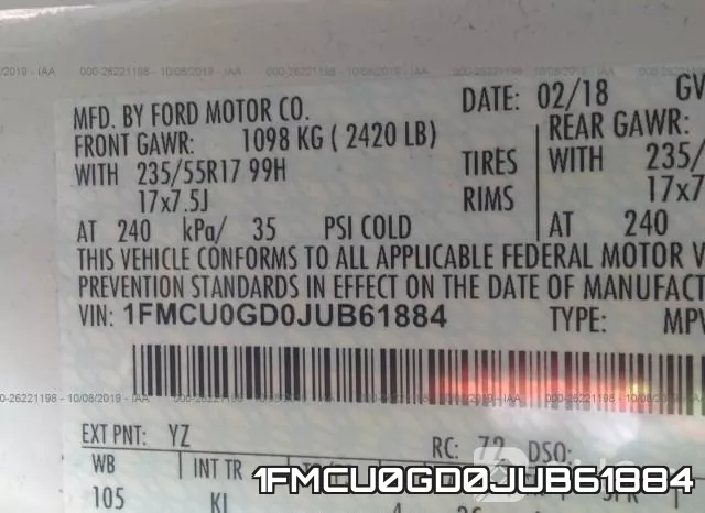1FMCU0GD0JUB61884 фото 7