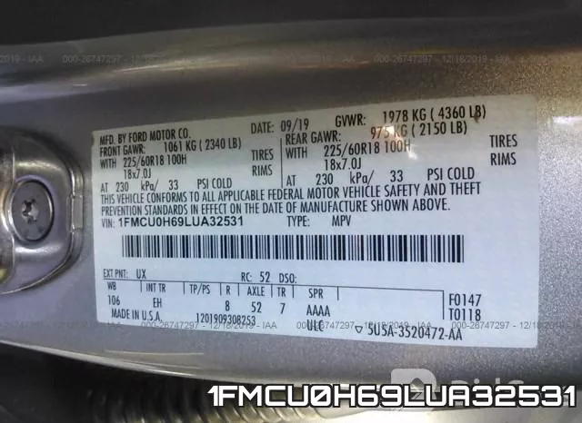 1FMCU0H69LUA32531 фото 9