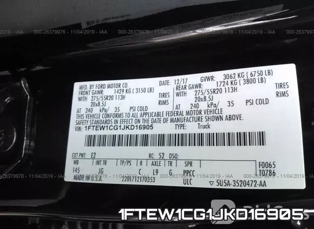 1FTEW1CG1JKD16905 фото 10