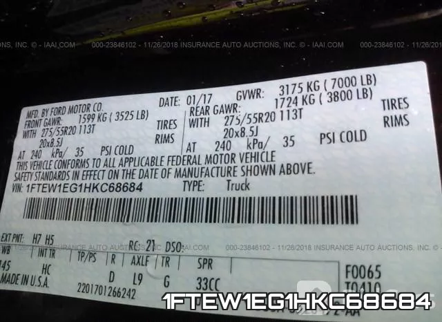 1FTEW1EG1HKC68684 фото 10