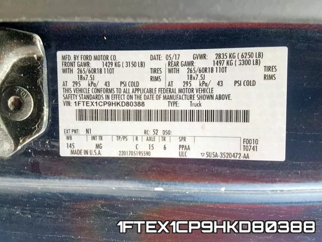 1FTEX1CP9HKD80388 фото 2