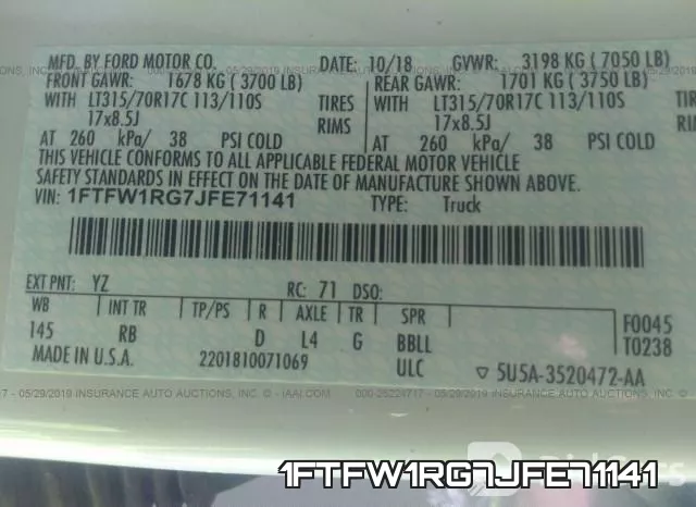 1FTFW1RG7JFE71141 фото 10
