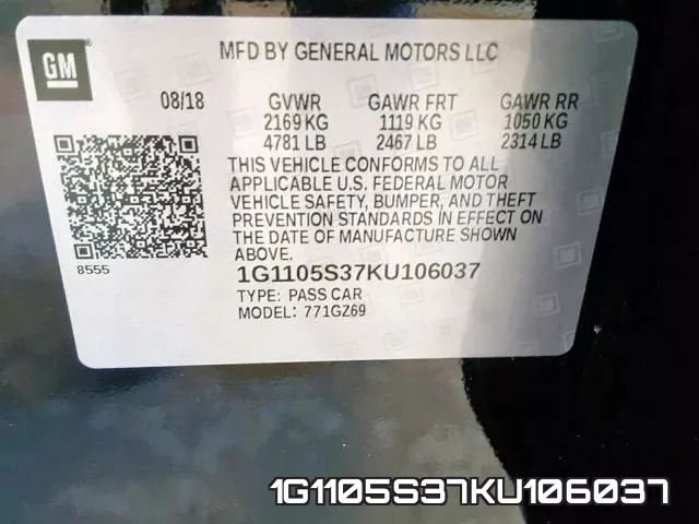 1G1105S37KU106037 фото 2