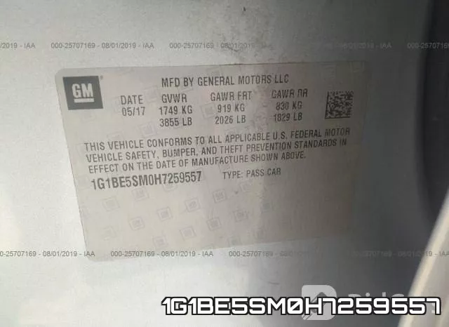 1G1BE5SM0H7259557 фото 7
