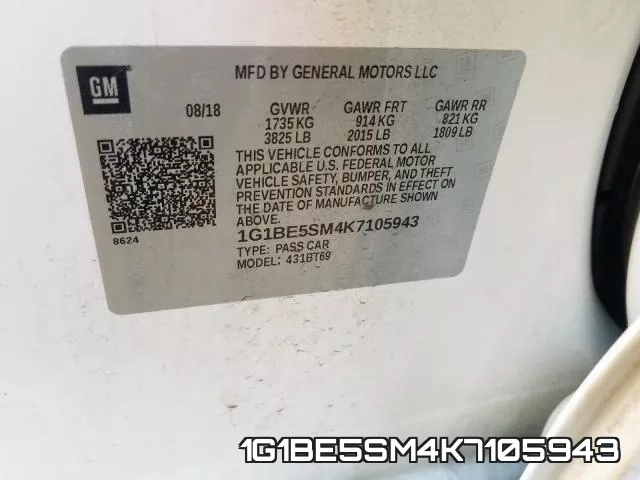 1G1BE5SM4K7105943 фото 2