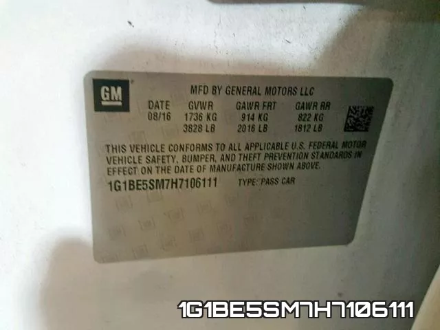 1G1BE5SM7H7106111 фото 2