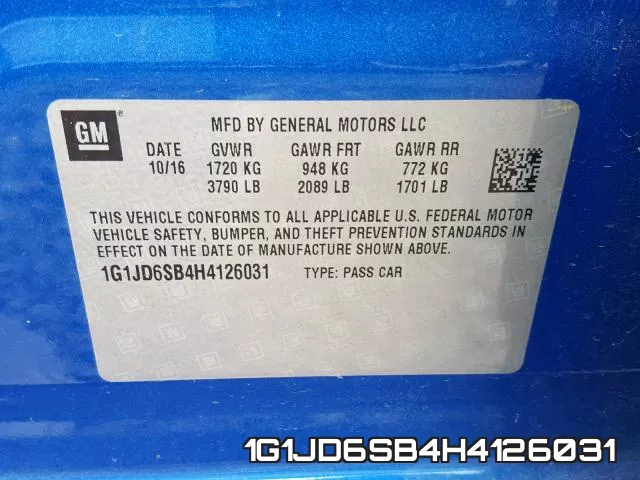 1G1JD6SB4H4126031 фото 2