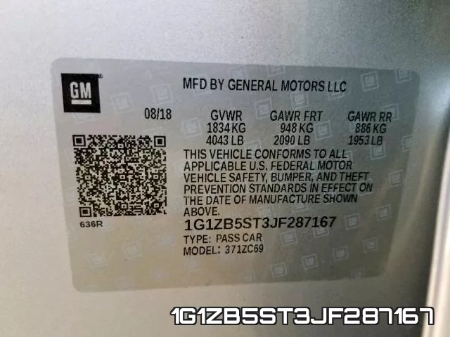 1G1ZB5ST3JF287167 фото 2