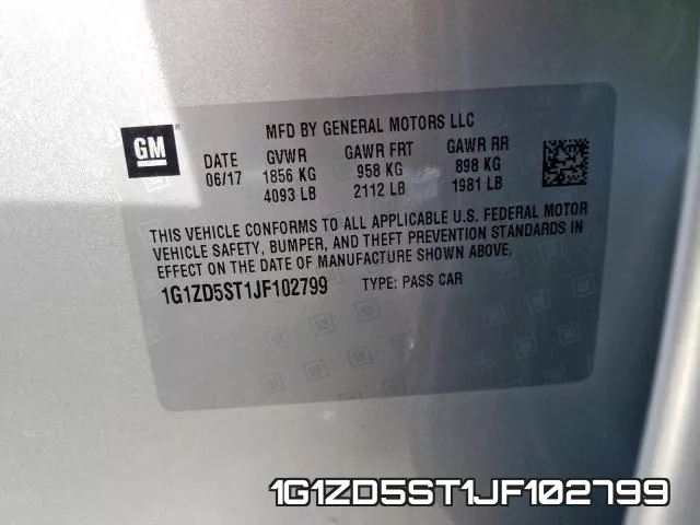 1G1ZD5ST1JF102799 фото 2