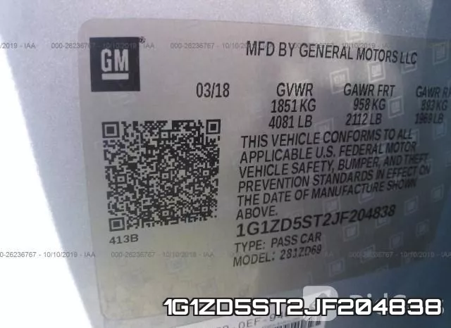 1G1ZD5ST2JF204838 фото 10