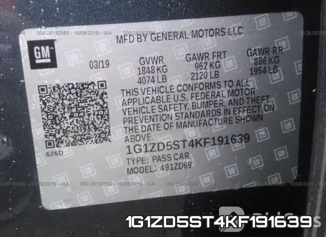 1G1ZD5ST4KF191639 фото 9