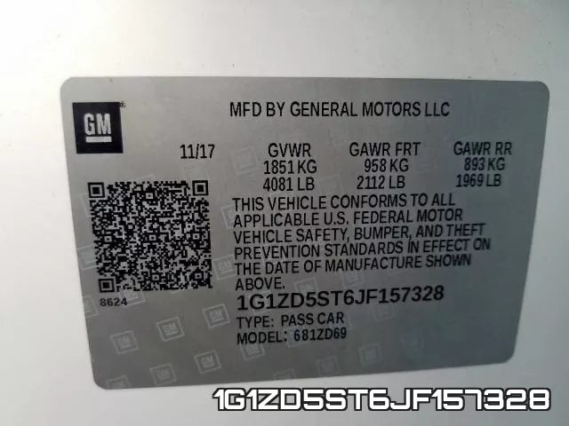 1G1ZD5ST6JF157328 фото 2