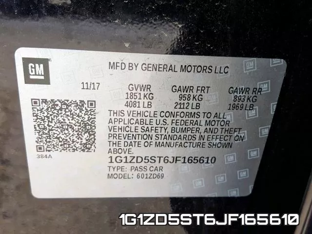 1G1ZD5ST6JF165610 фото 2